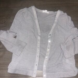 Women's Gray Button-Up Sweater